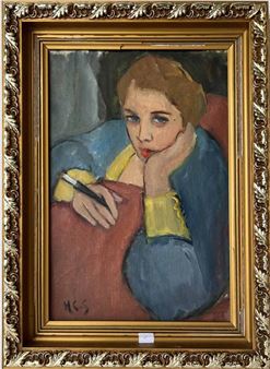 Helen Stein (1896-1964) oil on canvas on board portrait - Helen Stein