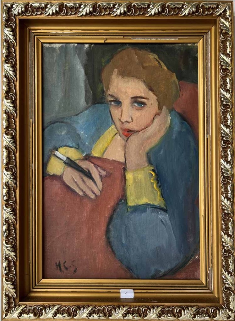 Artwork by Helen Stein, Helen Stein (1896-1964) oil on canvas on board portrait, Made of oil on canvas on board