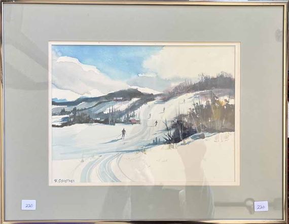 Bernie Gerstner (1925-2017) watercolor winter landscape by Bernie Gerstner