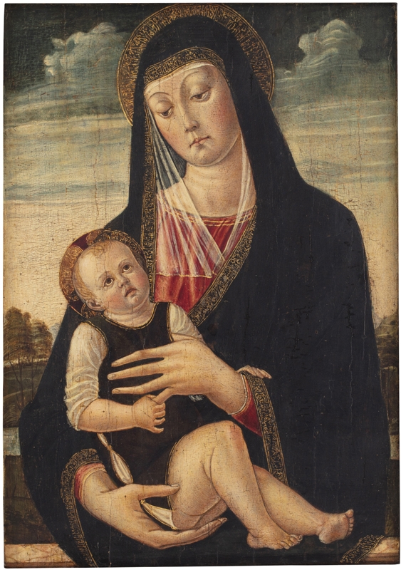 Artwork by Bartolomeo Vivarini, Antonio Vivarini, Madonna con Bambino, Made of Olio su tavola