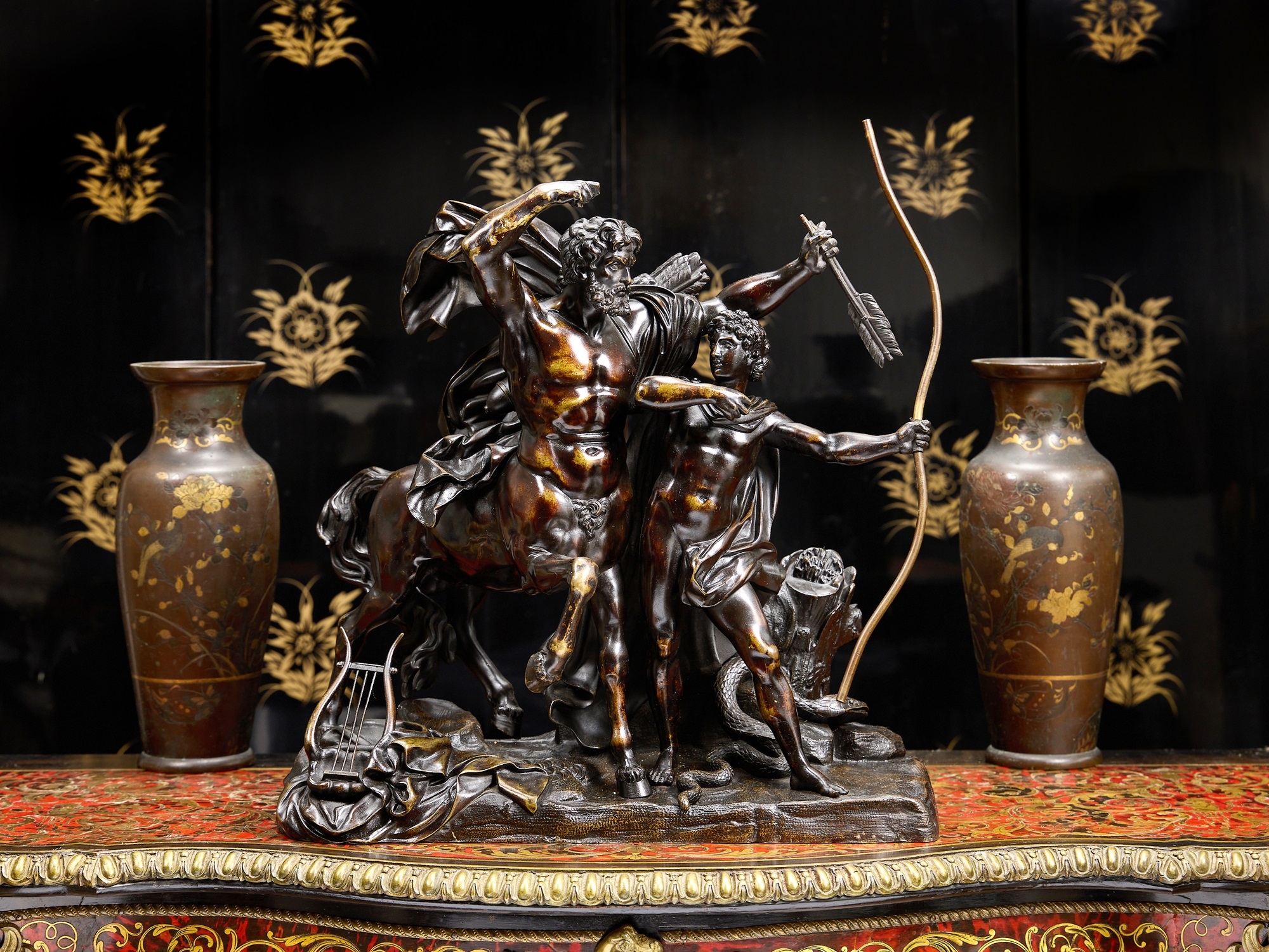 François Rude | A 19TH CENTURY BRONZE GROUP OF THE EDUCATION OF ...