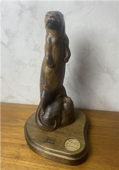 Burl Jones Wooden "River Pirate" Otter Sculpture - Burl Jones