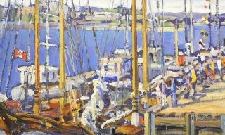 Artwork by Andrew Wooldridge, Wooden Boat Festival, Victoria, Made of Oil on Canvas