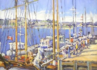 Artwork by Andrew Wooldridge, Wooden Boat Festival, Victoria, Made of Oil on Canvas