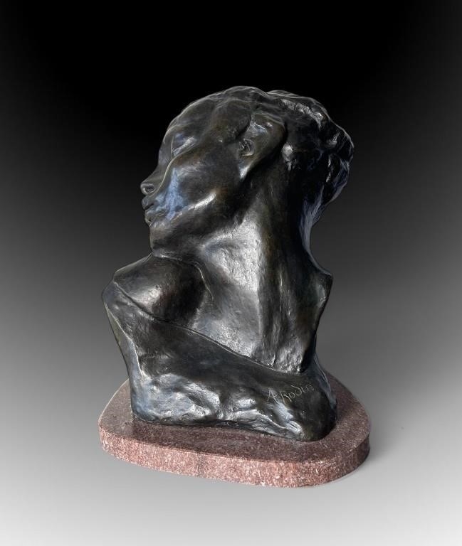 Alexis Rudier | WOMAN'S HEAD BRONZE AFTER RODIN | MutualArt