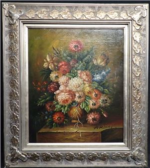 Vase de fleurs dans l'esprit du XVII's - A. Ricci