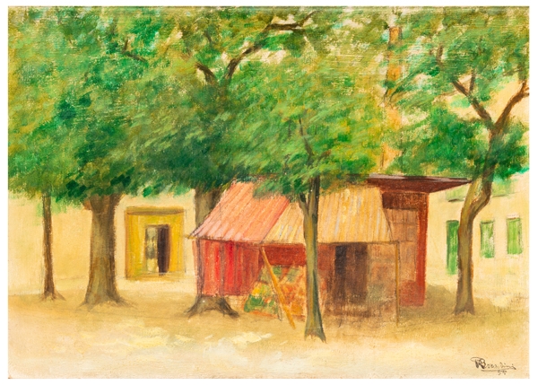 Artwork by Natalino Rizzardini, Il chiosco, Made of pencil