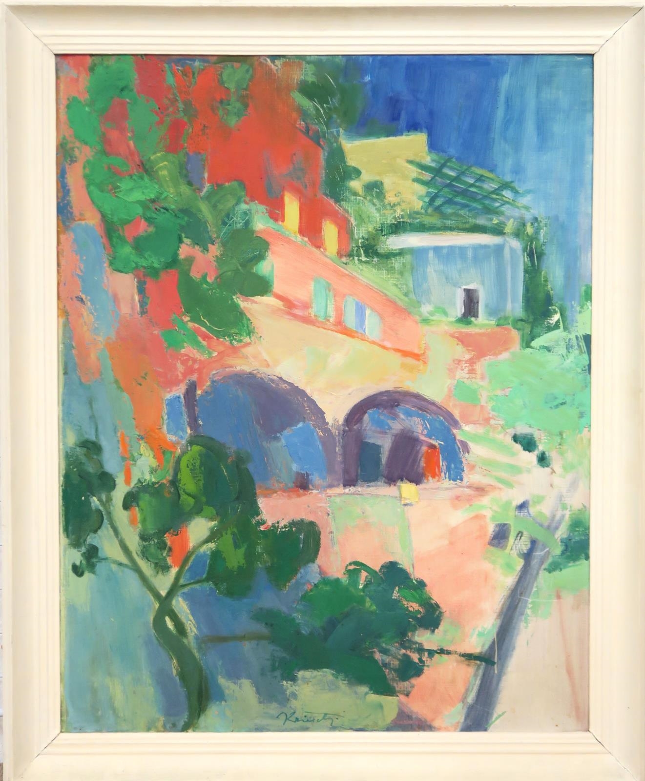 Artwork by Rudolf Kriesch, Rotes Haus in Positano