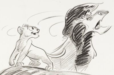 Larry Leker | The Lion King Simba and Scar Early Development Storyboard ...