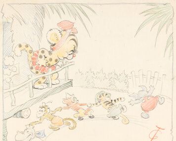 Charles charlie Thorson | Elmer Elephant Tilly Tiger Storyboard Signed ...