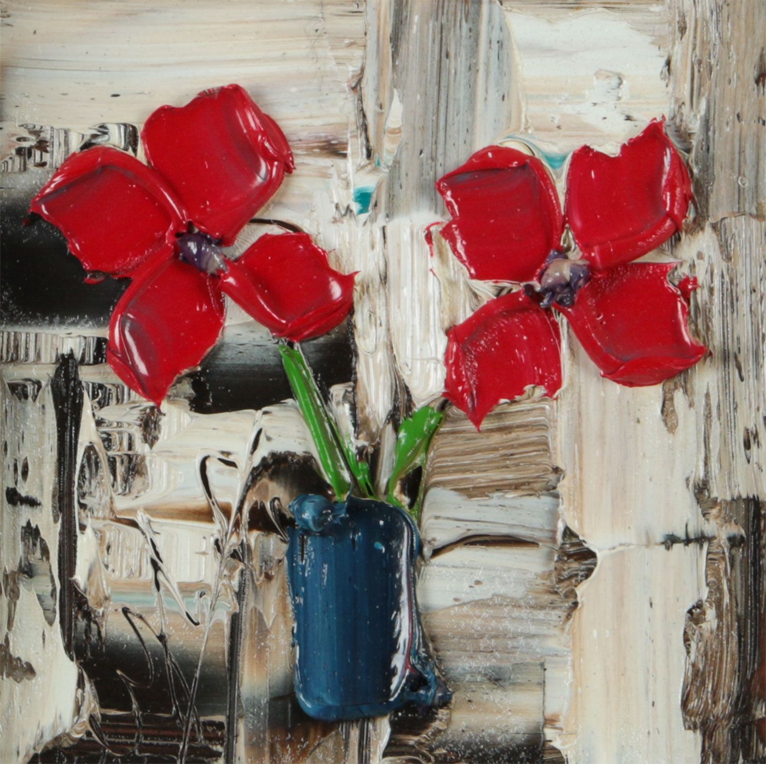 Colin Flack | RED FLOWERS IN A VASE | MutualArt