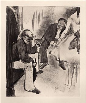 Homme Assis Et Danseuse (The Seated Man and Dancer) (from La Famille Cardinal) - Edgar Degas