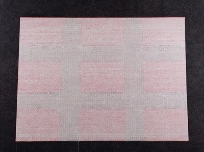 Artwork by Zeng Hong, White on Red, Made of acrylic on canvas