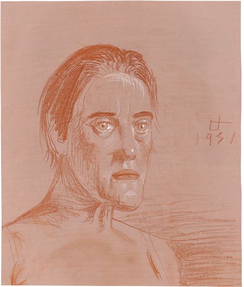 Porträt einer Frau by Otto Dix, 1931