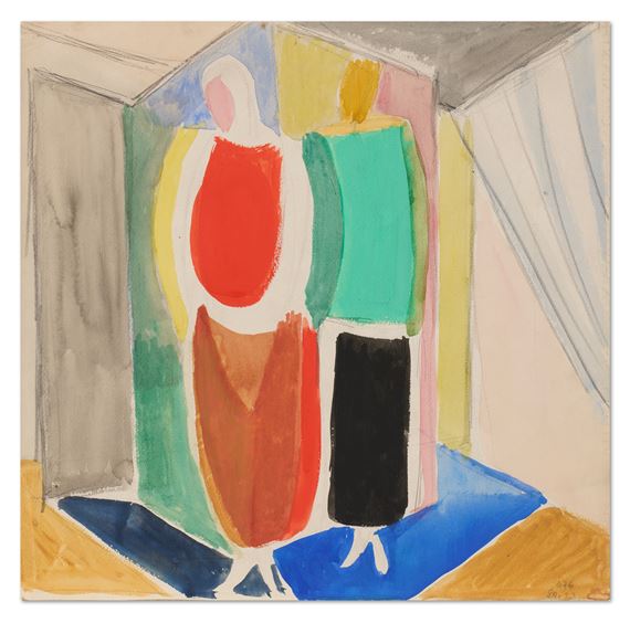 Deux femmes, esquisse by Sonia Delaunay, 1923