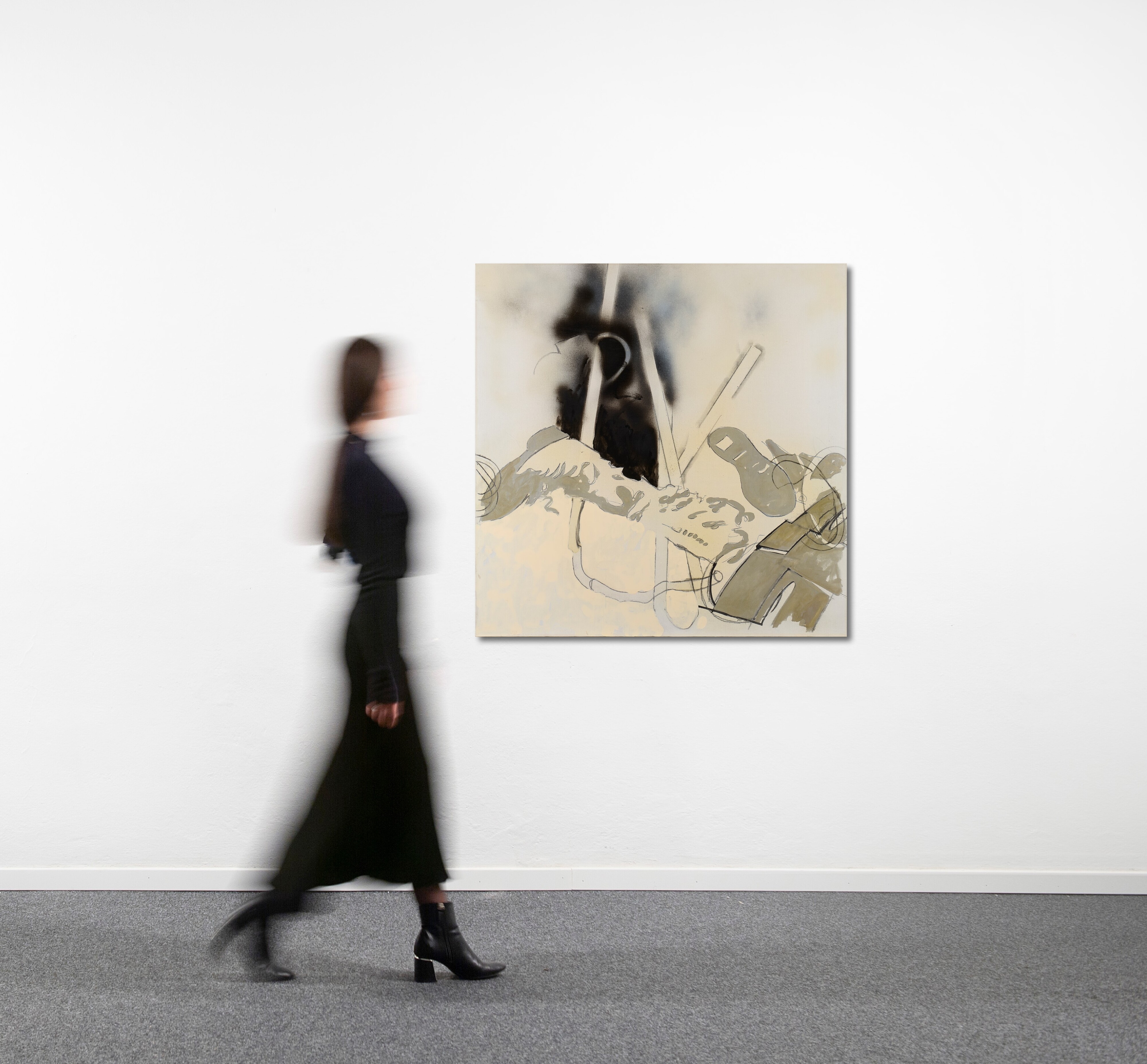 Artwork by Mario Schifano, Spazio, Made of enamel, spray and graphite on canvas