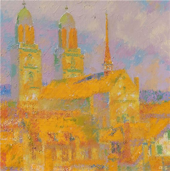 Zürich” (Grossmünster by Augusto Giacometti, 1934