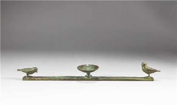 Paysage à la coupe et deux oiseaux by Diego Giacometti, circa 1980