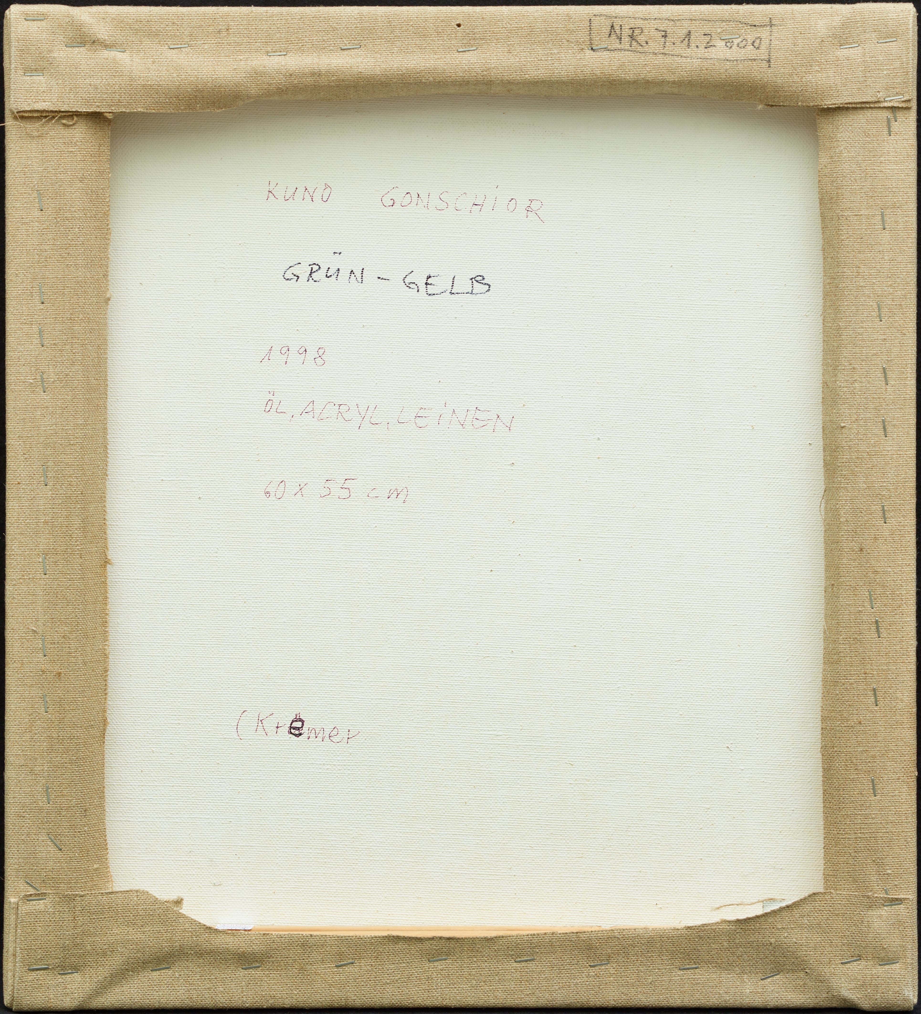 Artwork by Kuno Gonschior, Grün-Gelb, Made of Oil and acrylic on canvas