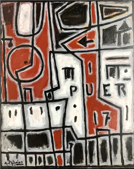 Alceu Ribeiro | Composición en rojo, negro y blanco | MutualArt