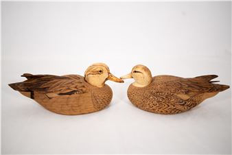 Gruber, Ron - 2 carved ducks - 1987 - Ron Gruber