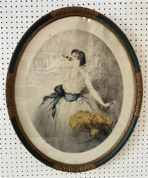Jean Hardy | Two Works: Scene with an elegant young lady and a