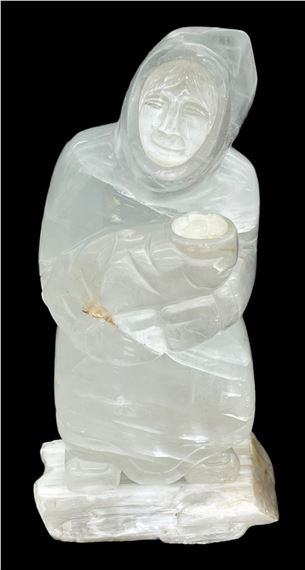 Eddie Lee ''Eskimo Mother and Child'' Large Stone Sculpture - Eddie Lee