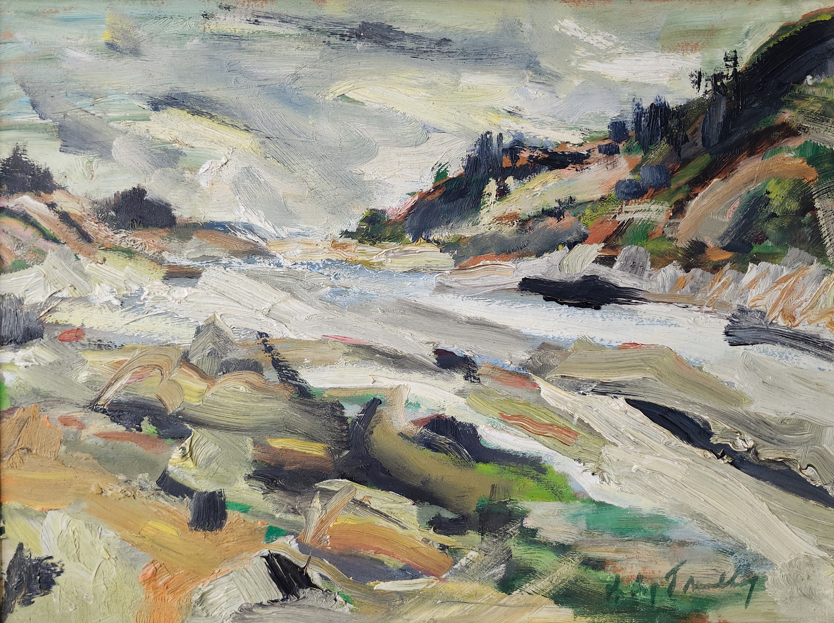 Artwork by Louis Tremblay, Landscape, Made of Oil on masonite