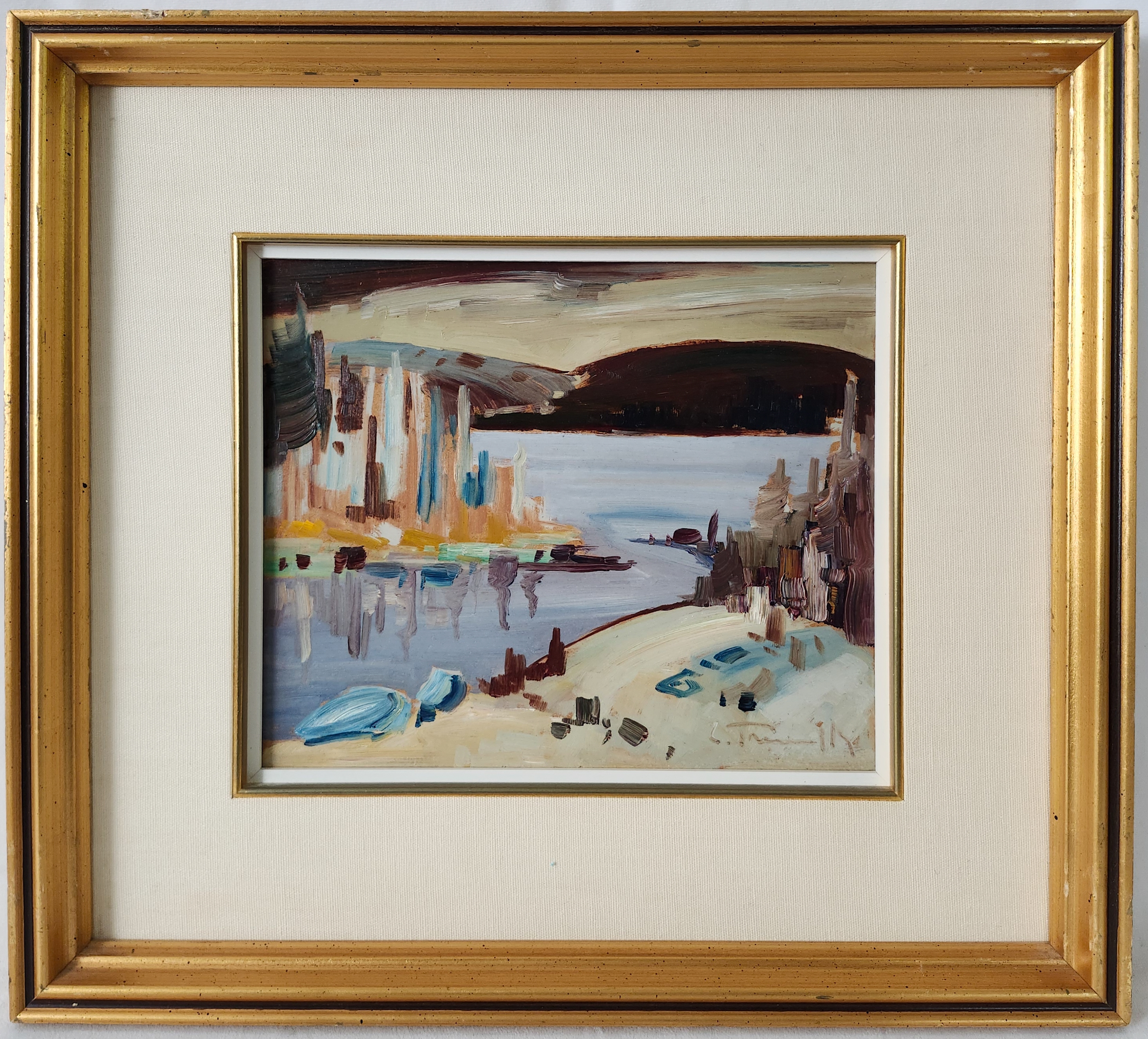 Artwork by Louis Tremblay, "Lac calme", Made of Oil on masonite