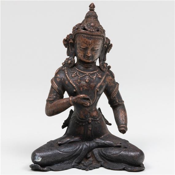 Nepalese Copper Figure of a Bodhisattva by Nepalese School