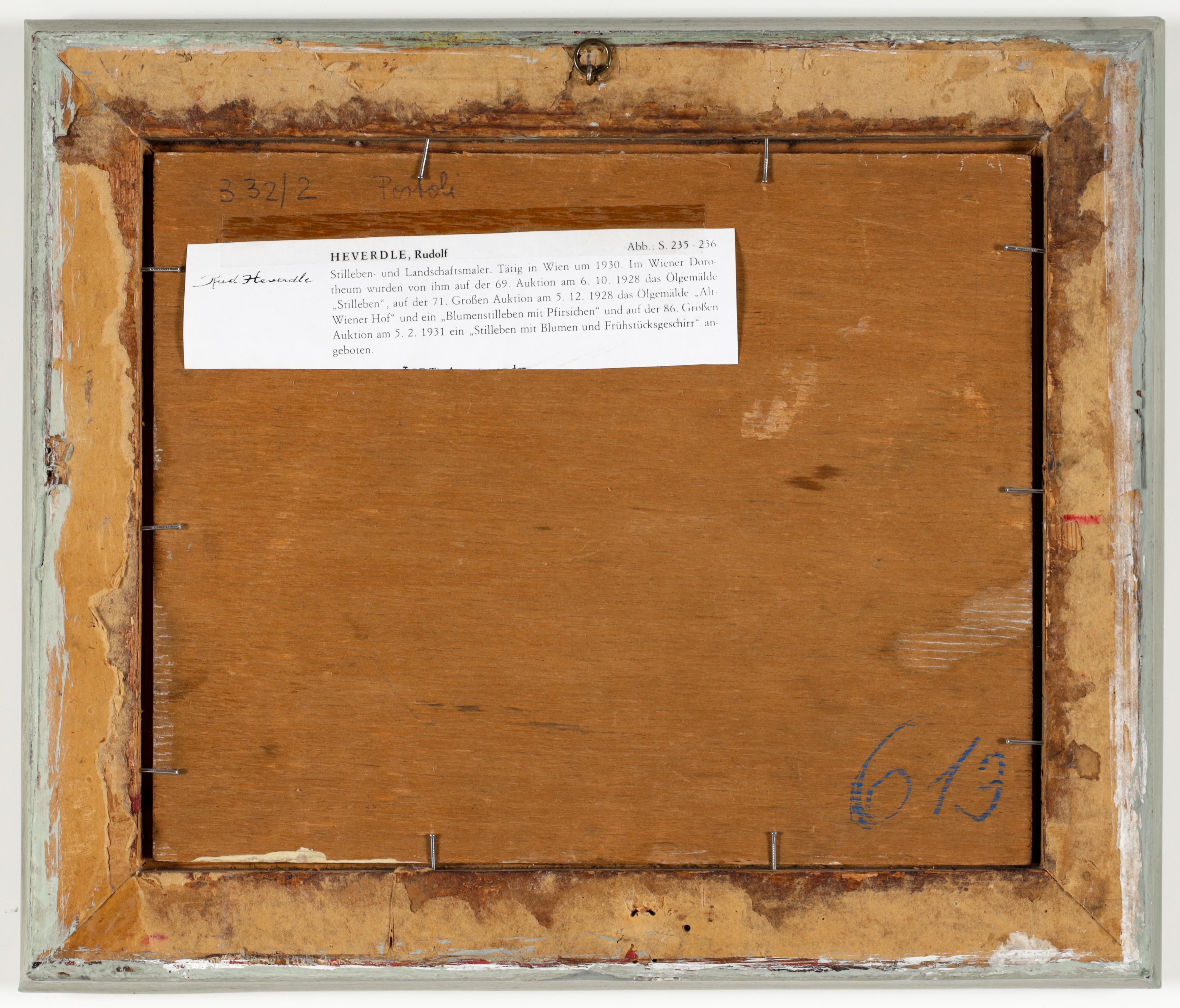 Artwork by Rudolf Heverdle, Stillleben, Made of oil on wood