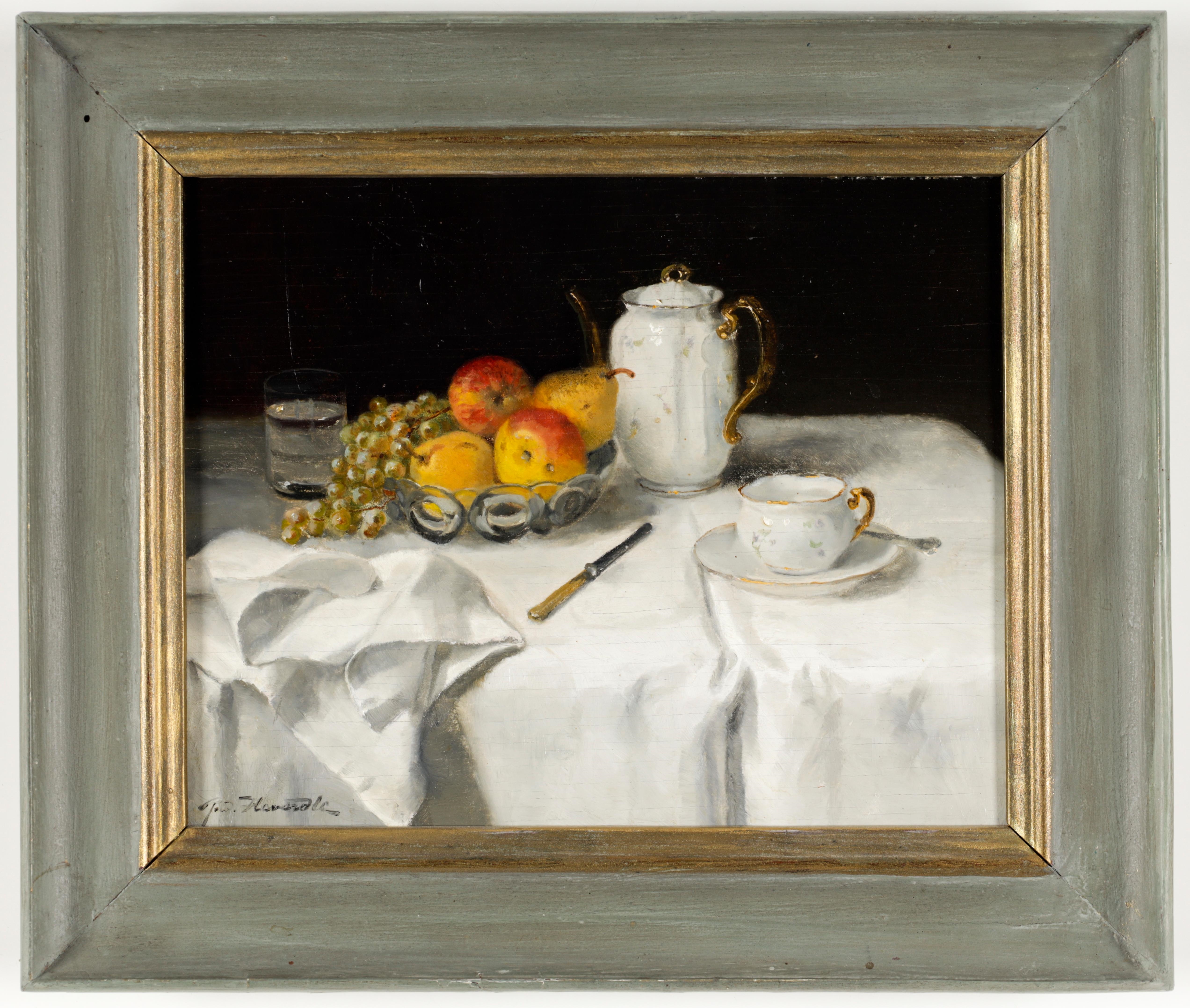 Artwork by Rudolf Heverdle, Stillleben, Made of oil on wood