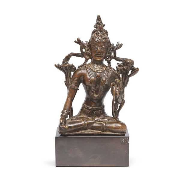 Artwork by Tibetan School, 14th Century, The bodhisattva seated in vajrasana, Made of copper