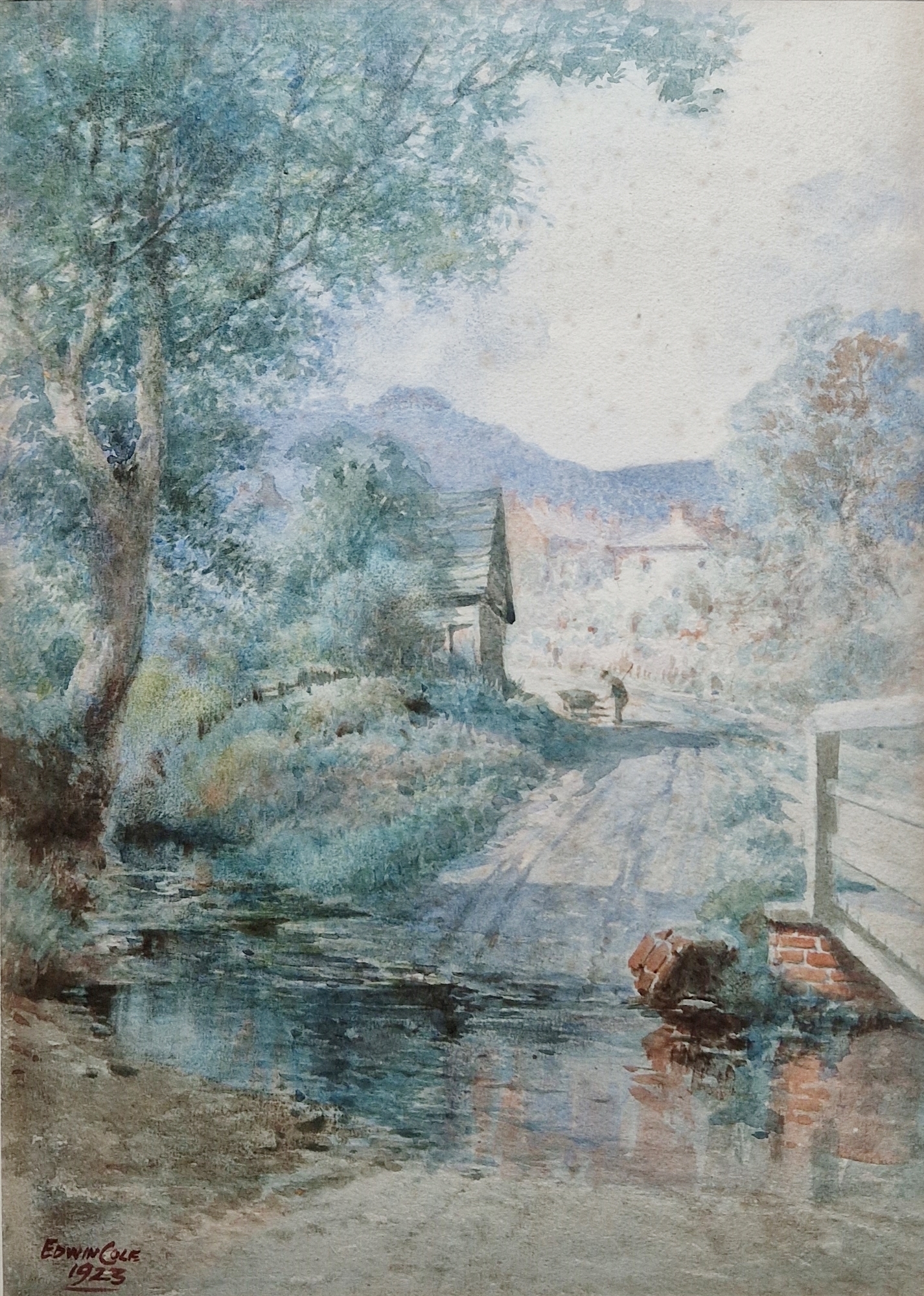 Edwin Cole | Rural scene with stream | MutualArt