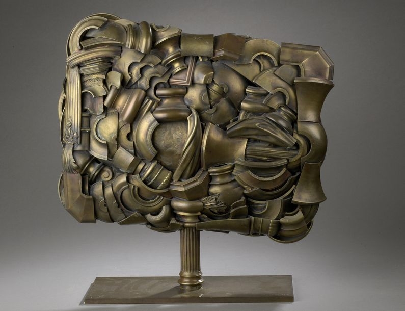 Sigot J. |, 20th century, Untitled, sculpture in cut and welded bronze ...