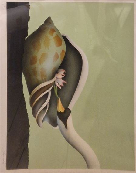 1951) Swan and orchid, color lithograph on Arches paper, signed lower right and justified 10/150 on the left, with its certificate of authenticity from éditions d'art Jacques Boulan by Jean-Paul Donadini