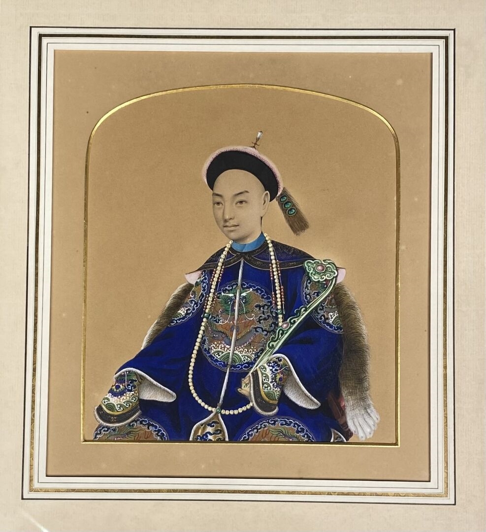 Tableau Toile 'Portrait De Houqua' Par Tingqua - Cadre Prêt à Accrocher - Art Asiatique - Neuf