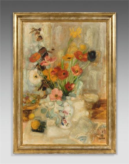 Bouquet of poppies with by Lê Phổ, circa 1958-1962