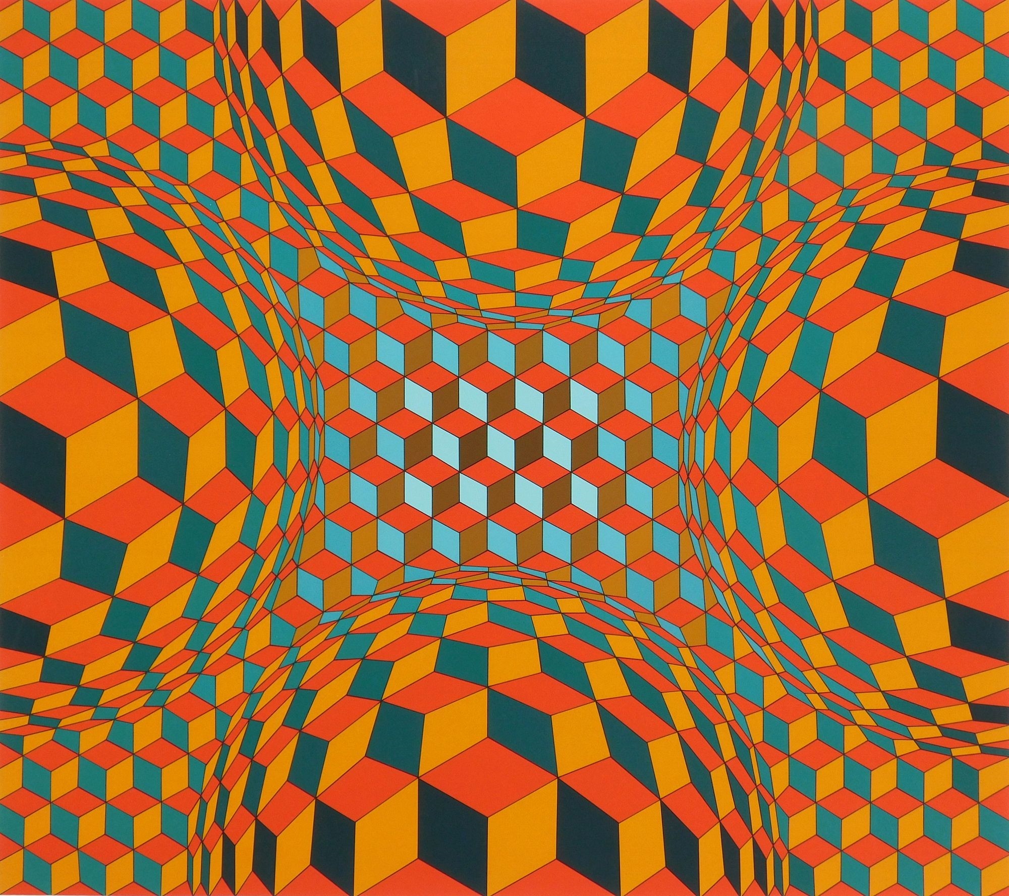Artwork by Victor Vasarely, Cel Kah, Made of silkscreen in color