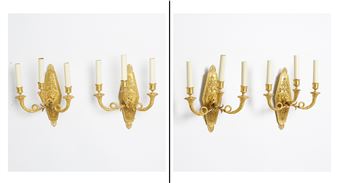 Set of Four Empire Ormolu Three-Light Wall LightsCirca 1815, after Lucien-François Feuchère - Lucien-françois Feuchère