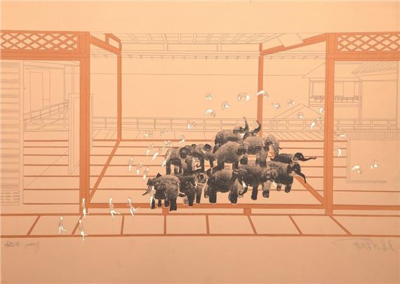 ELEPHANTS AND TRAPEZE ARTIST by Robert Munford