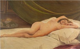 Reclining Nude Woman - Lucien Cazal