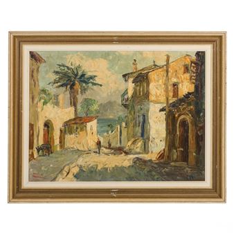 GW Hill 20C Coastal Landscape Oil Painting SIGNED - G.w. Hill