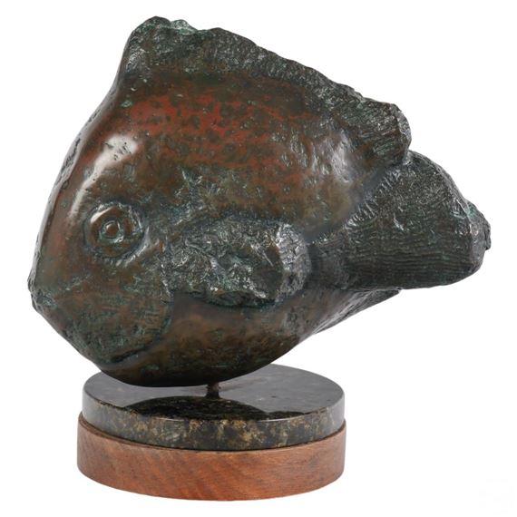 Anita Huffington b.1934 Modern Bronze Fish Statue - Anita Huffington