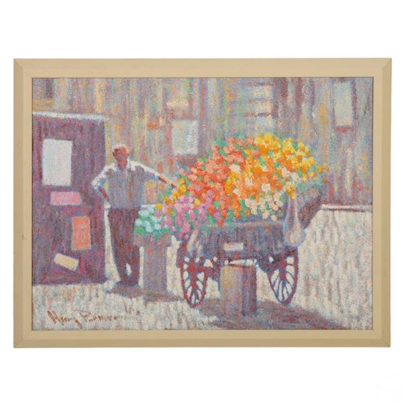 Henry Benson | Henry Benson 1930-1998 The Flower Seller Painting ...