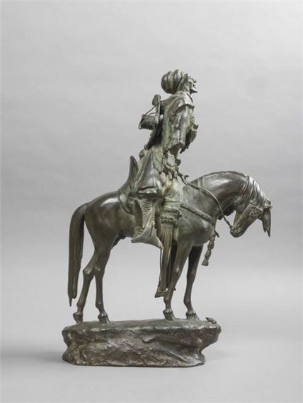 Arab rider Bronze proof with greenish-brown patina, signed on the terrace, Susse Frères cast. Height - J.M. DUVAL