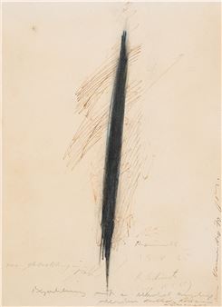 Ubermalung Mikl Zeichnung, 1965 - Arnulf Rainer