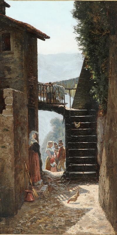 Artwork by Emil Carl Lund, Fra Anticoli i Sabinerbjergene, Made of Oil on canvas