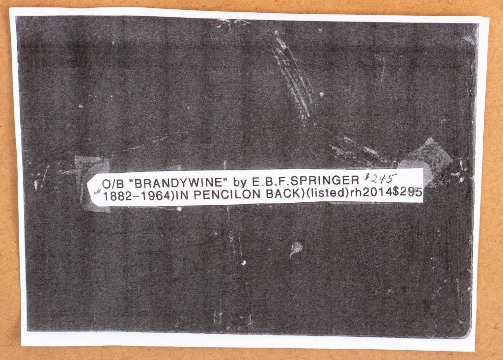 Artwork by E. B. F. Springer, E.B.F. Springer "Brandywine" Oil on Board, Made of Oil on Board