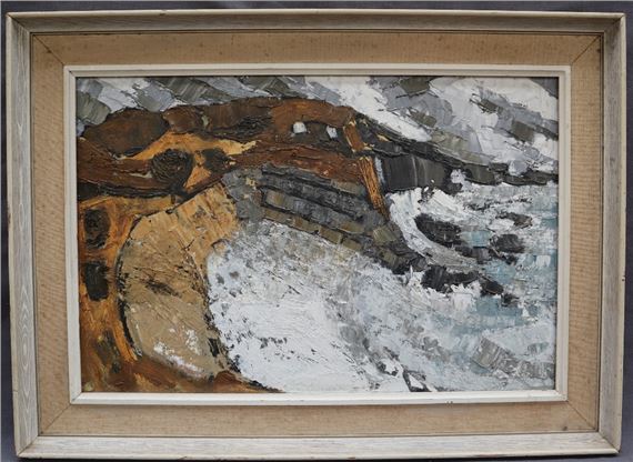 Gwilym Prichard | Gwilym Pritchard Rocks Penmon Oil on board Signed and ...